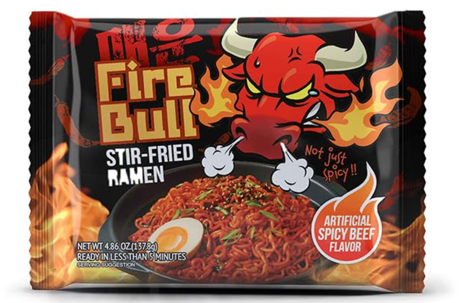 Fire Bull Stir-Fried Ramen, Single Packet