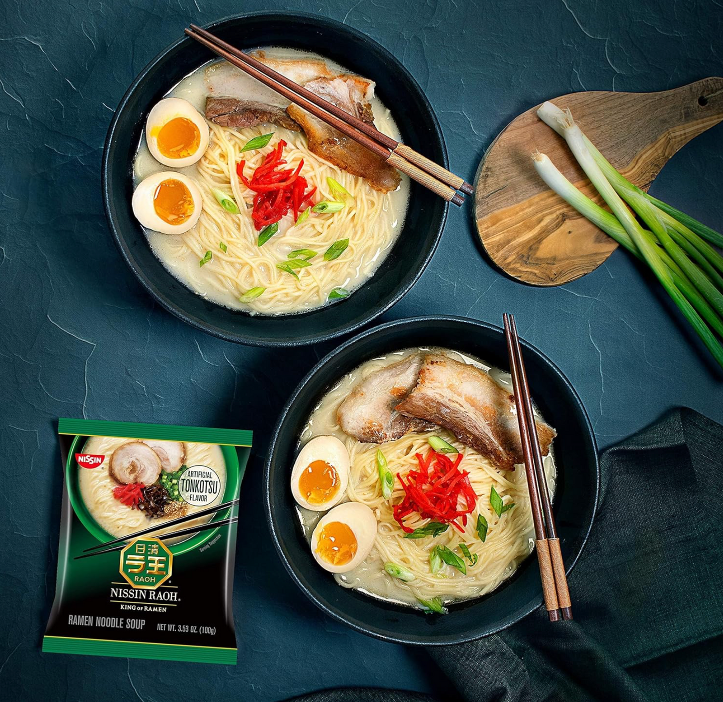 Nissin Raoh Tonkotsu Flavor Soup Ramen, Display dish