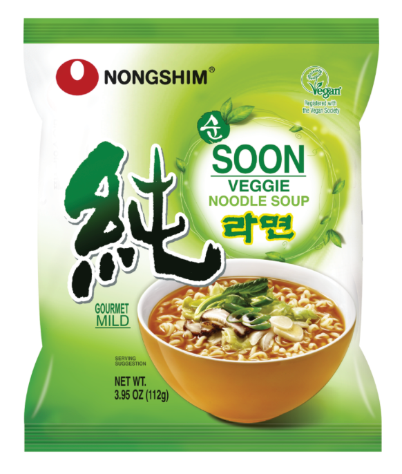 Nongshim Soon Veggie Noodle Soup, single packet
