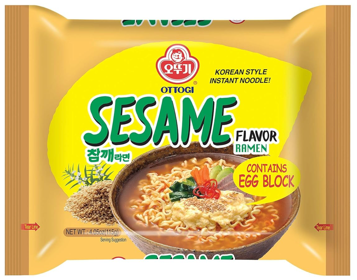 Ottogi Sesame Flavor Ramen, single packet