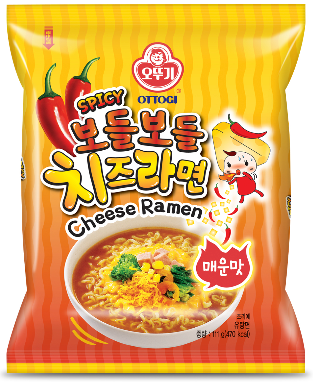 Ottogi Spicy Cheese Ramen, single packet