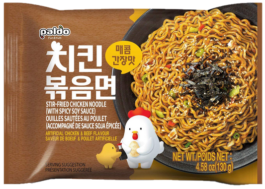 Paldo Stir-Fried Chicken Noodle (With Spicy Soy Sauce), single packet