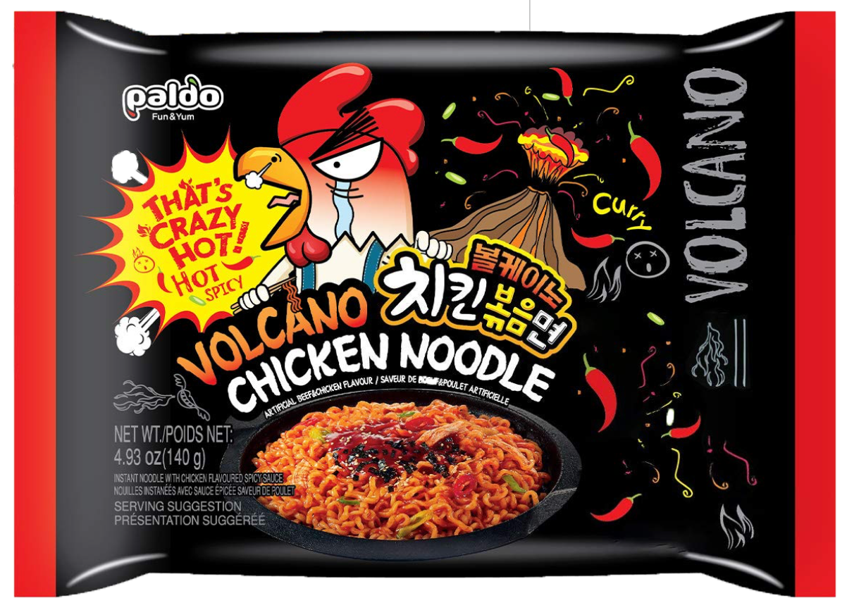 Paldo Volcano Chicken Noodle, single packet