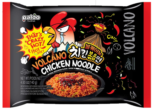 Paldo Volcano Chicken Noodle, single packet