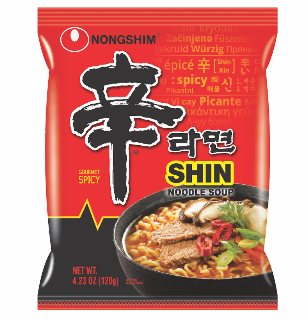 Shin Original Gourmet Spicy Ramen Noodle Soup, single packet