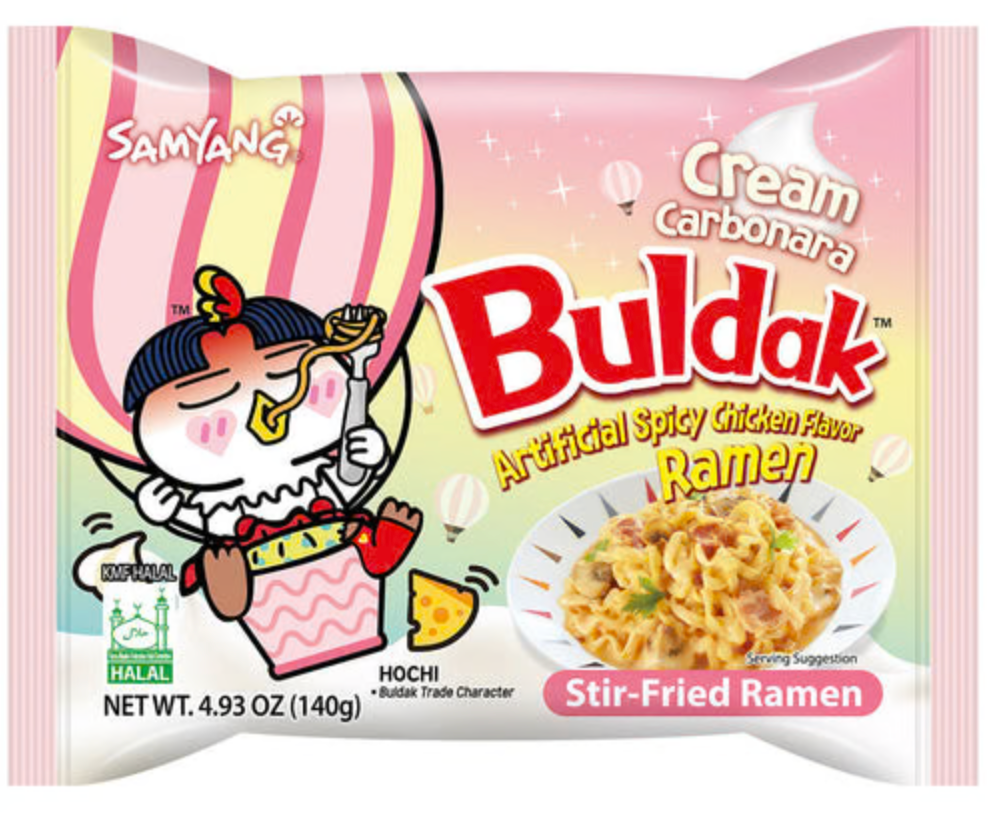 buldak cream carbonara, single packet