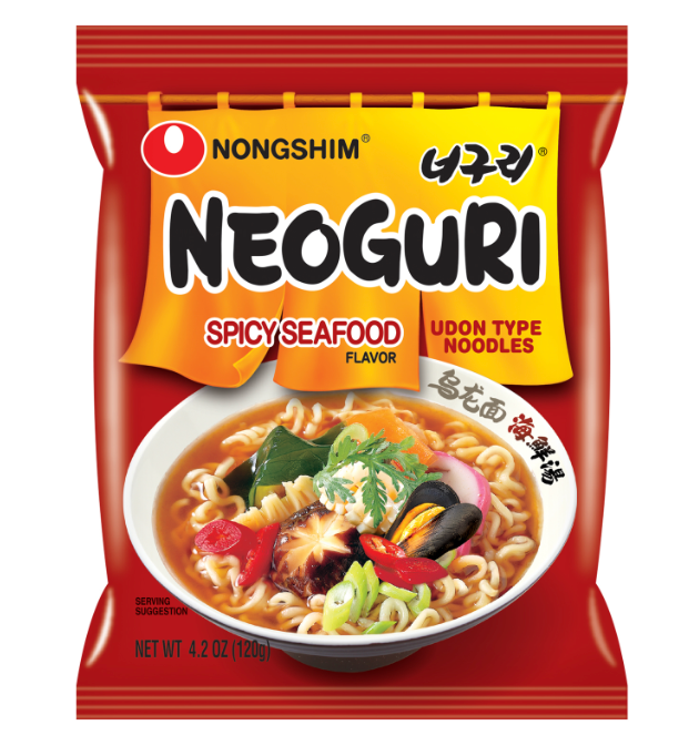 Neoguri Spicy Seafood Flavor Udon Noodles, Single Packet