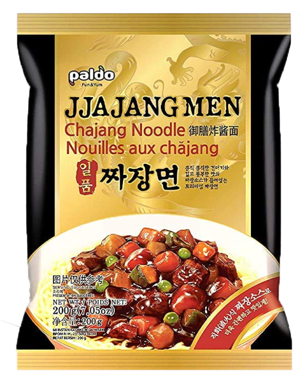 Paldo Korean Jjajangmen Black Bean Sauce Noodles, single packet