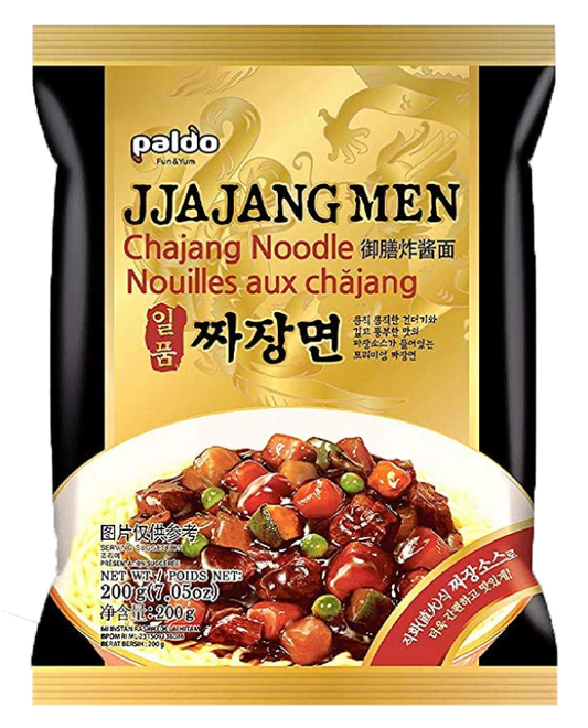 Paldo Korean Jjajangmen Black Bean Sauce Noodles, single packet