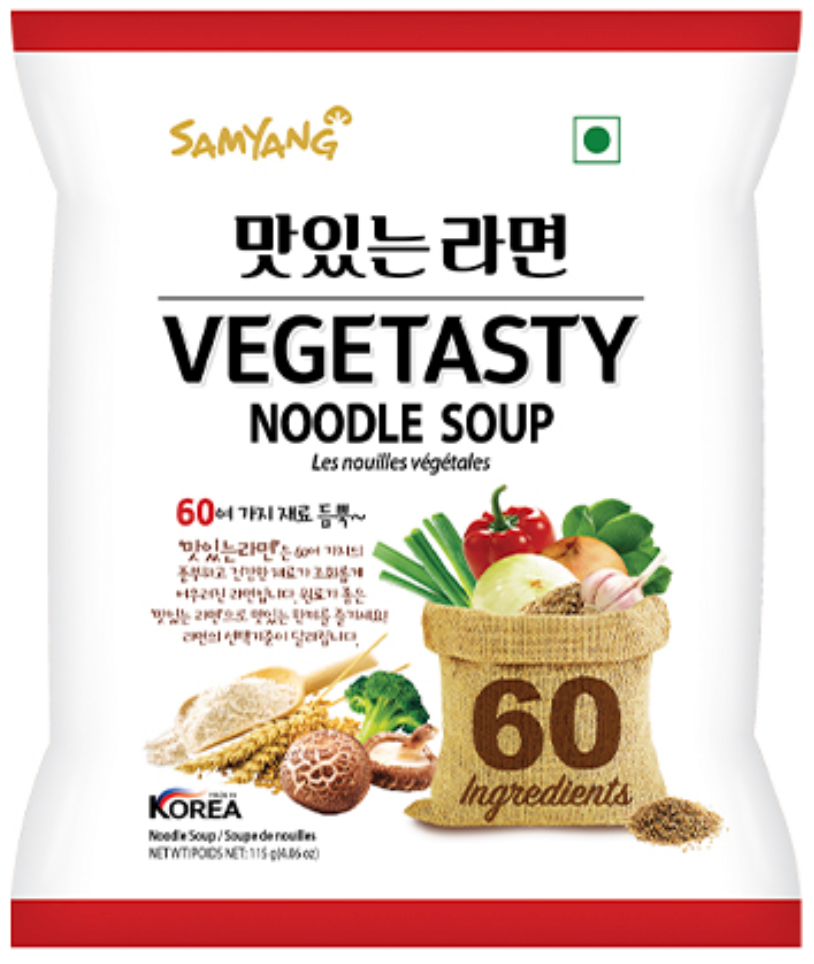 Samyang Vegetasty Noodle Soup Ramen, single packet