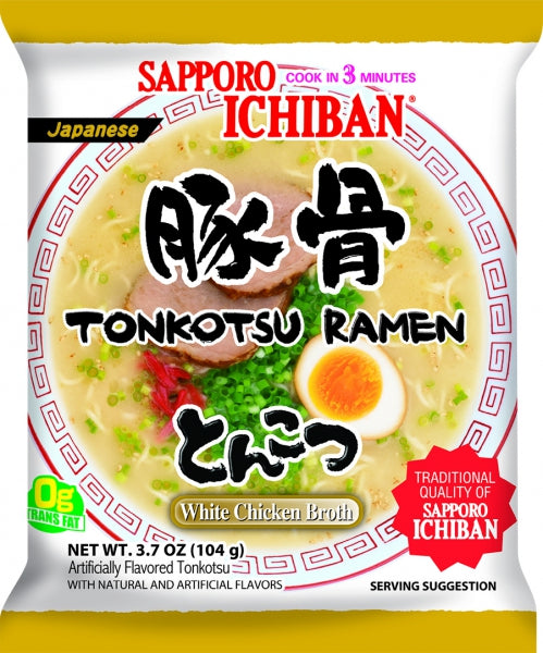 Sapporo Ichiban Tonkatsu White Chicken Broth Ramen, single packet