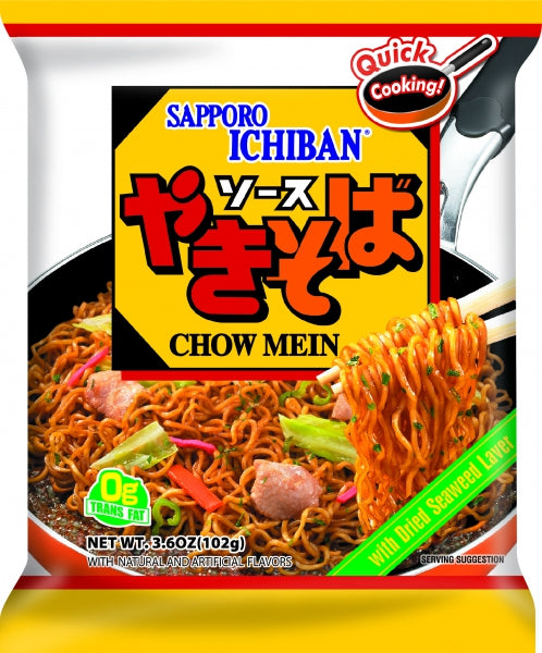 Sapporo Ichiban Yakisoba Chow Mein w/ Dried Seaweed Laver, single packet